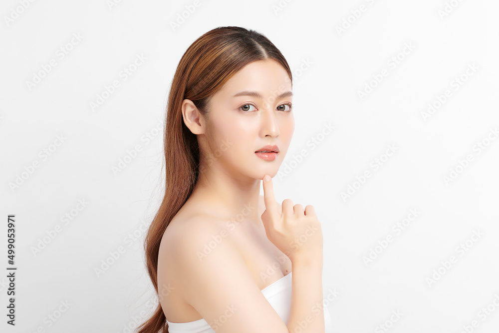Beautiful young asian woman with clean fresh skin on white background, Face care, Facial treatment, Cosmetology, beauty and spa, Asian women portrait. Beautiful young asian woman with clean fresh skin on white background, Face care, Facial treatment, Cosmetology, beauty and spa, Asian women portrait.