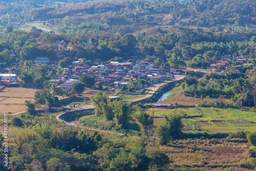 View of Ban Mueang Phrae the old village are Thai-Laos border