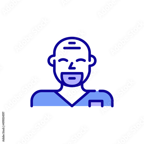 Male nurse. Healthcare worker icon. Pixel perfect, editable stroke, color