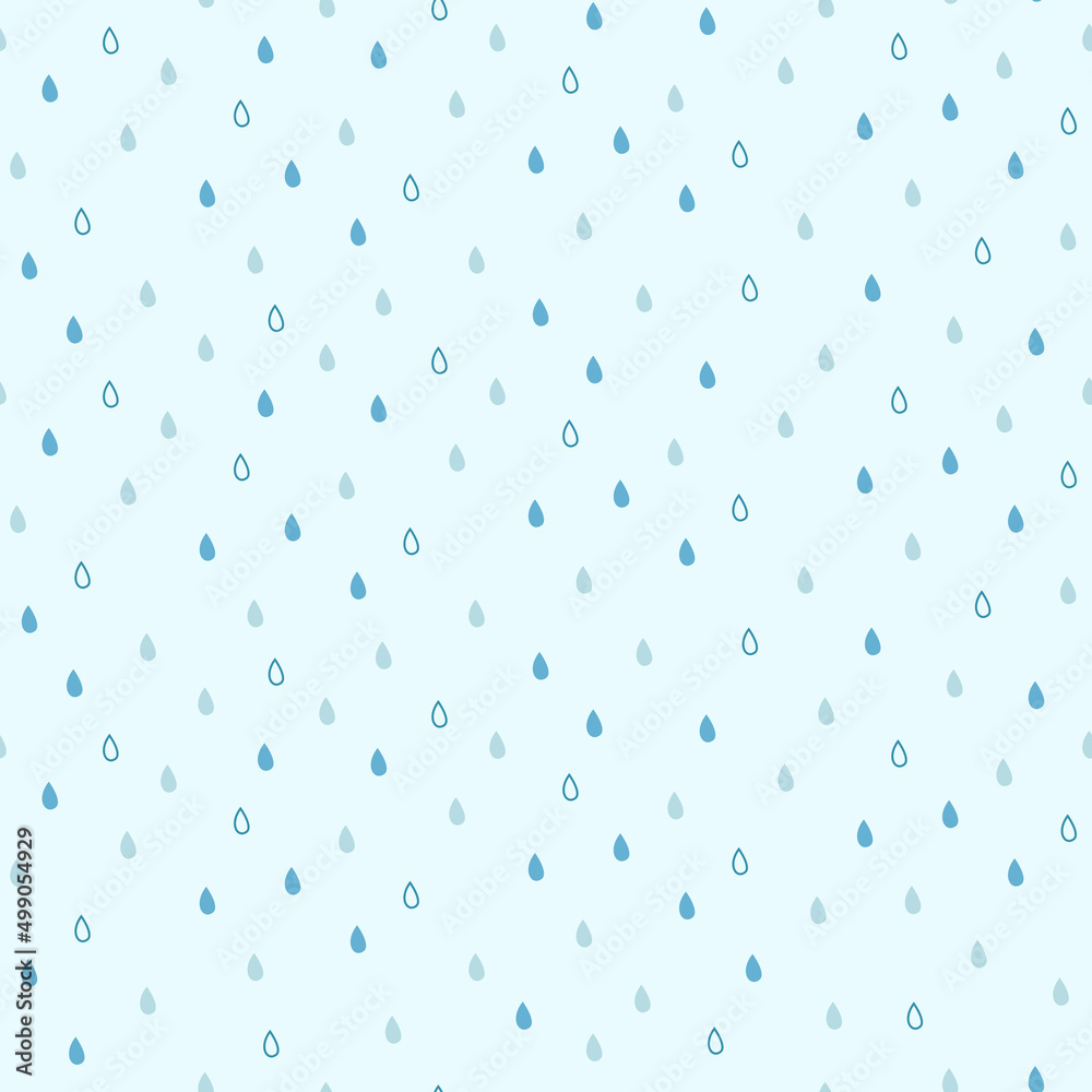 a seamless pattern of light blue raindrops