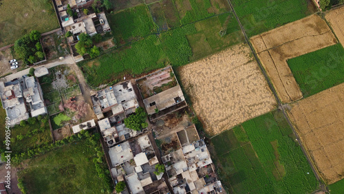 Beautiful Aerial view of Kala Shah Kako Village Punjab Pakistan photo