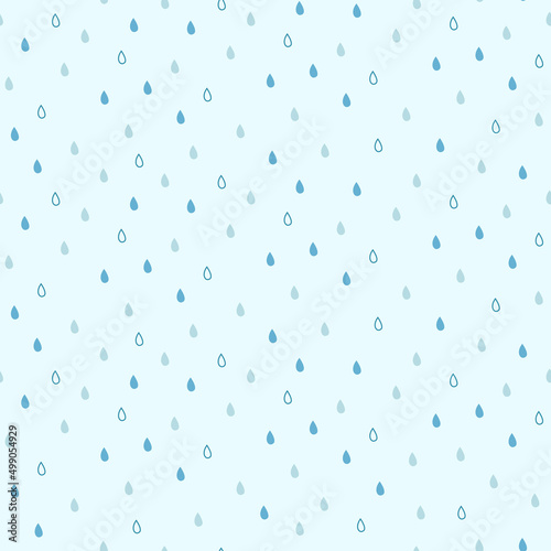 a seamless pattern of light blue raindrops