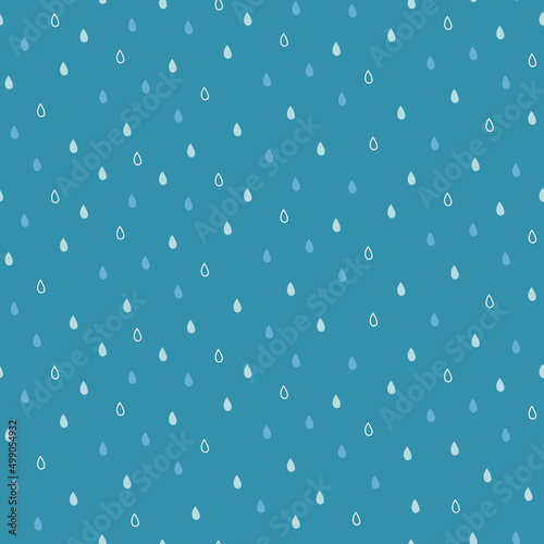 a seamless pattern of blue raindrops