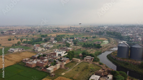 Beautiful Aerial view of Kala Shah Kako Village Punjab Pakistan photo