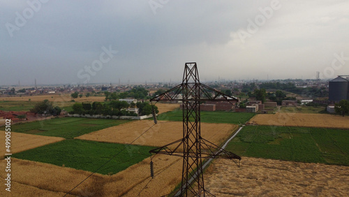 Beautiful Aerial view of Kala Shah Kako Village Punjab Pakistan photo