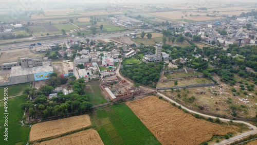 Beautiful Aerial view of Kala Shah Kako Village Punjab Pakistan photo