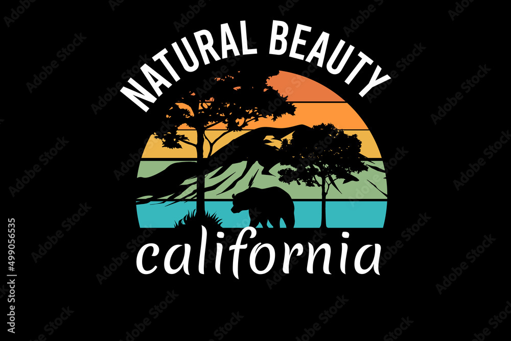 Natural beauty california retro vintage landscape design