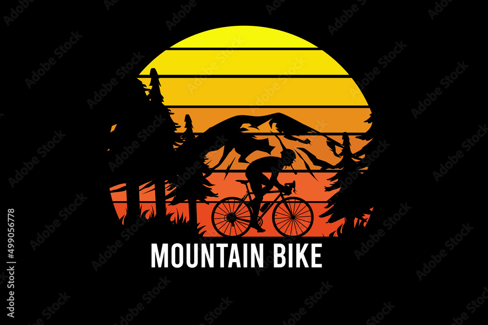 Mountain bike retro vintage landscape design