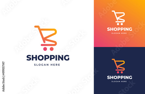 Creative letter B cart shopping vector logo design, Smart buy cart store logo design