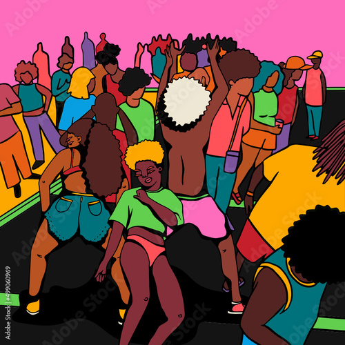 Friends dancing at party on the street (Baile Funk)