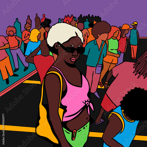 Person at party on the street (Baile Funk)