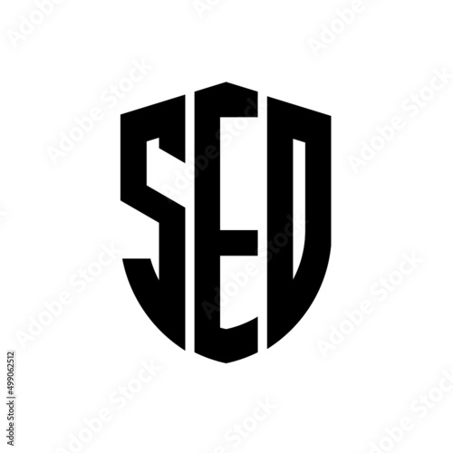 SED letter logo design. SED modern letter logo with black background. SED creative  letter logo. simple and modern letter logo. vector logo modern alphabet font overlap style. Initial letters SED  photo