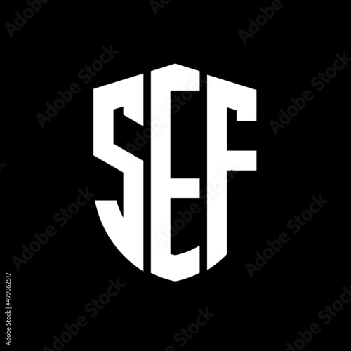 SEF letter logo design. SEF modern letter logo with black background. SEF creative  letter logo. simple and modern letter logo. vector logo modern alphabet font overlap style. Initial letters SEF  photo