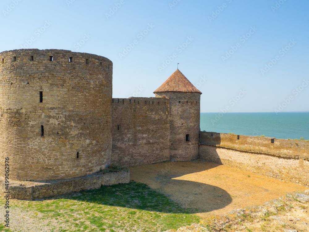 Akkerman fortress. Medieval castle near the sea. Stronghold in Ukraine. Ruins of the citadel of the Bilhorod-Dnistrovskyi fortress, Ukraine. One of the largest fortresses in Eastern Europe