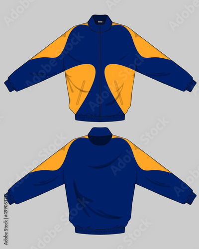 retro vintage windbreaker hoodie jacket template
