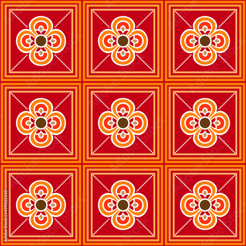 Floor tiles pattern in retro style