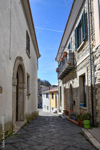Fototapeta Naklejka Na Ścianę i Meble -  A narrow street in Bisaccia, a small village in the province of Avellino, Italy.