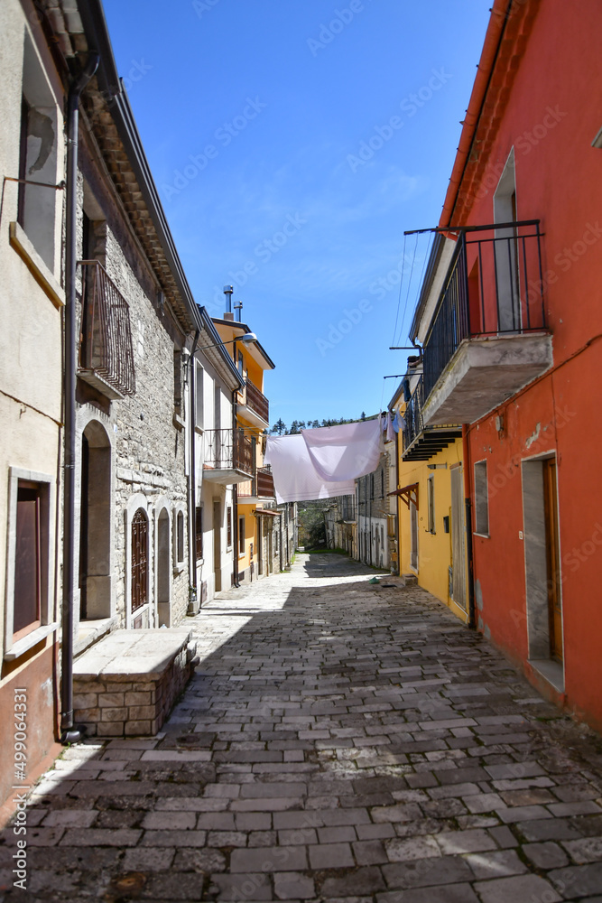 A narrow street in Bisaccia, a small village in the province of Avellino, Italy.