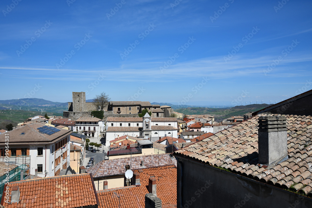 Panoramic view of Bisaccia, a small village in the province of Avellino, Italy.
