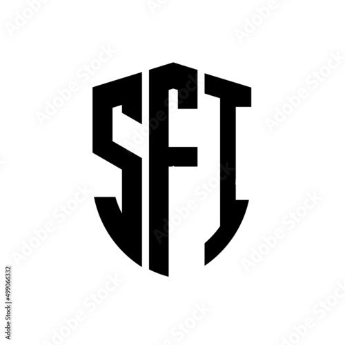 SFI letter logo design. SFI modern letter logo with black background. SFI creative  letter logo. simple and modern letter logo. vector logo modern alphabet font overlap style. Initial letters SFI   photo