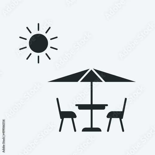 terrace cafe vector icon illustration sign 