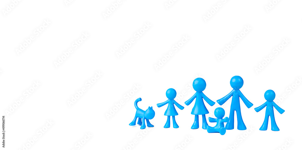 A family of blue men on a gray background. Traditional Family Concept A family of blue men on a gray background. Traditional Family Concept