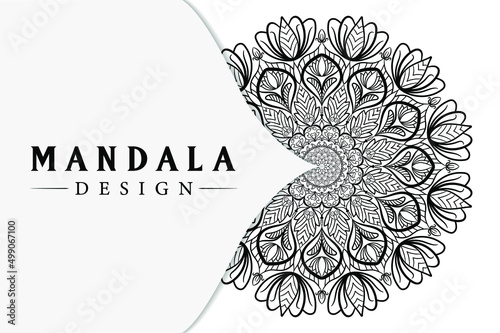 Mandala design for coloring books. Decorative round ornaments. Vintage decorative elements. Oriental pattern, vector illustration.