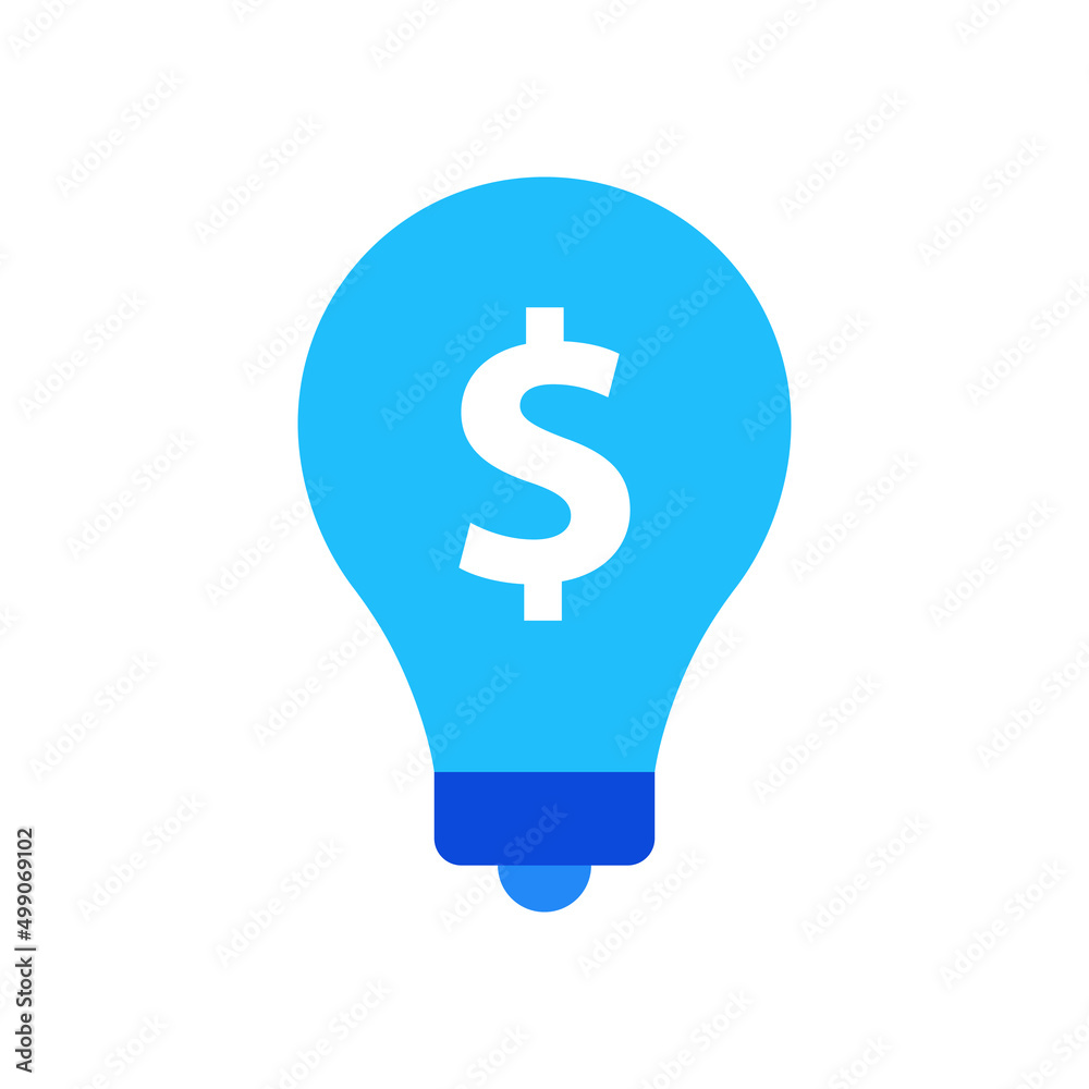 Business startup idea icon vector graphic illustration in blue Business startup idea icon vector graphic illustration in blue