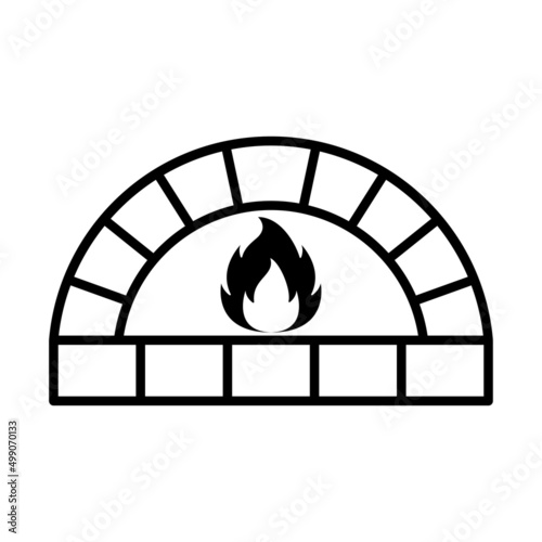Oven Stone Icon Vector.
