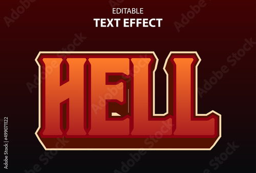 hell text effect with red color editable for promotion.
