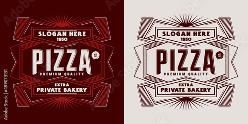 Template decorative label for the pizza box