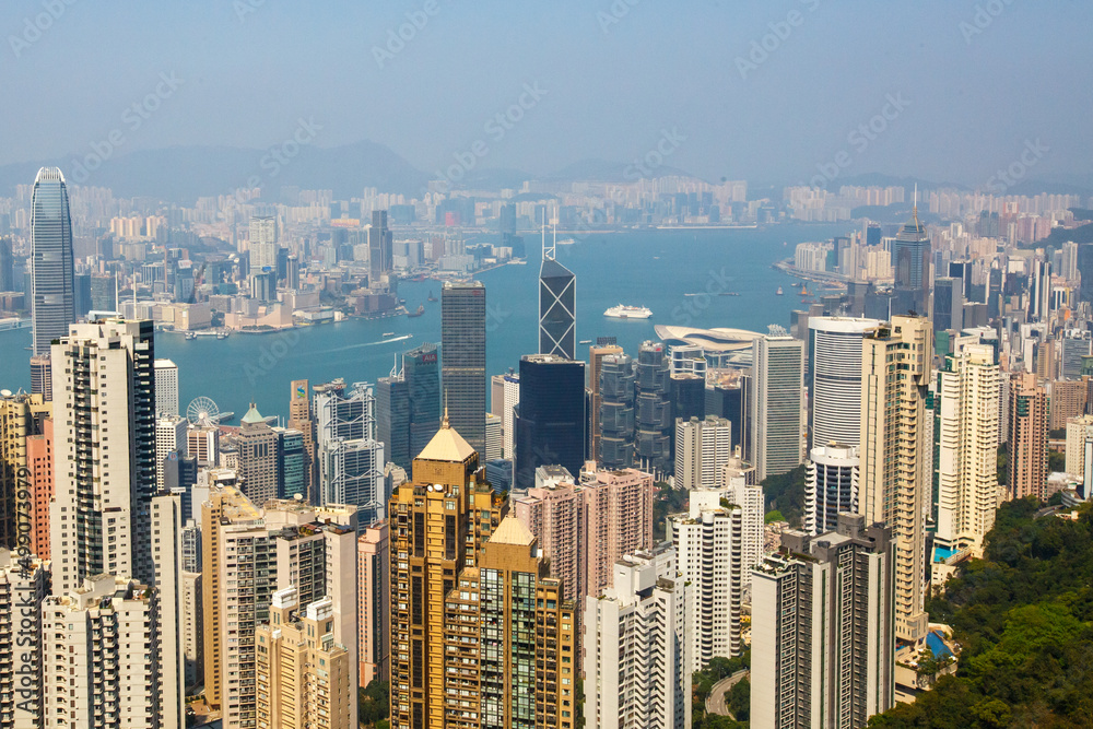 Victoria harbour's view from Victoria Peak, Hong Kong