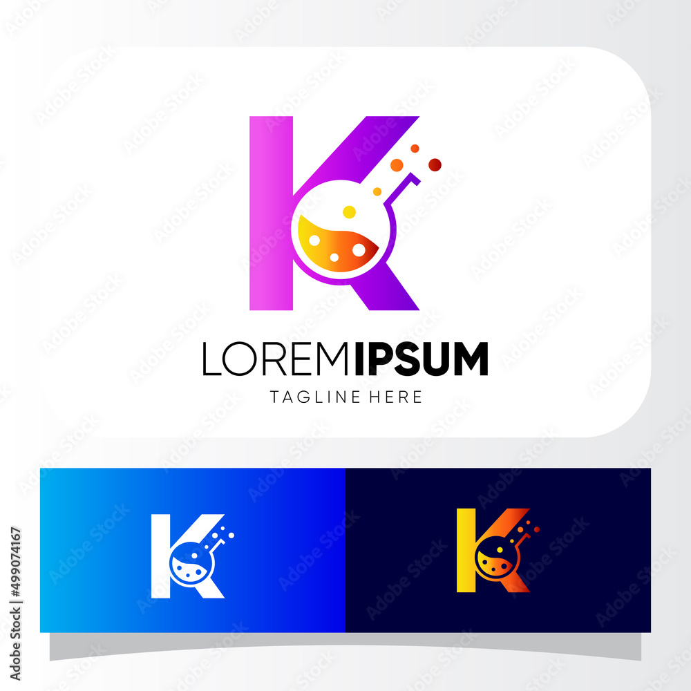 Letter K Lab Logo Design Vector Icon Graphic Emblem Illustration 