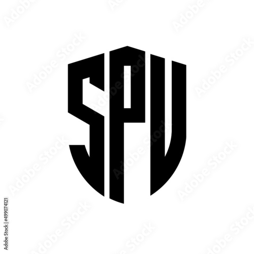 SPV letter logo design. SPV modern letter logo with black background. SPV creative  letter logo. simple and modern letter logo. vector logo modern alphabet font overlap style. Initial letters SPV  photo