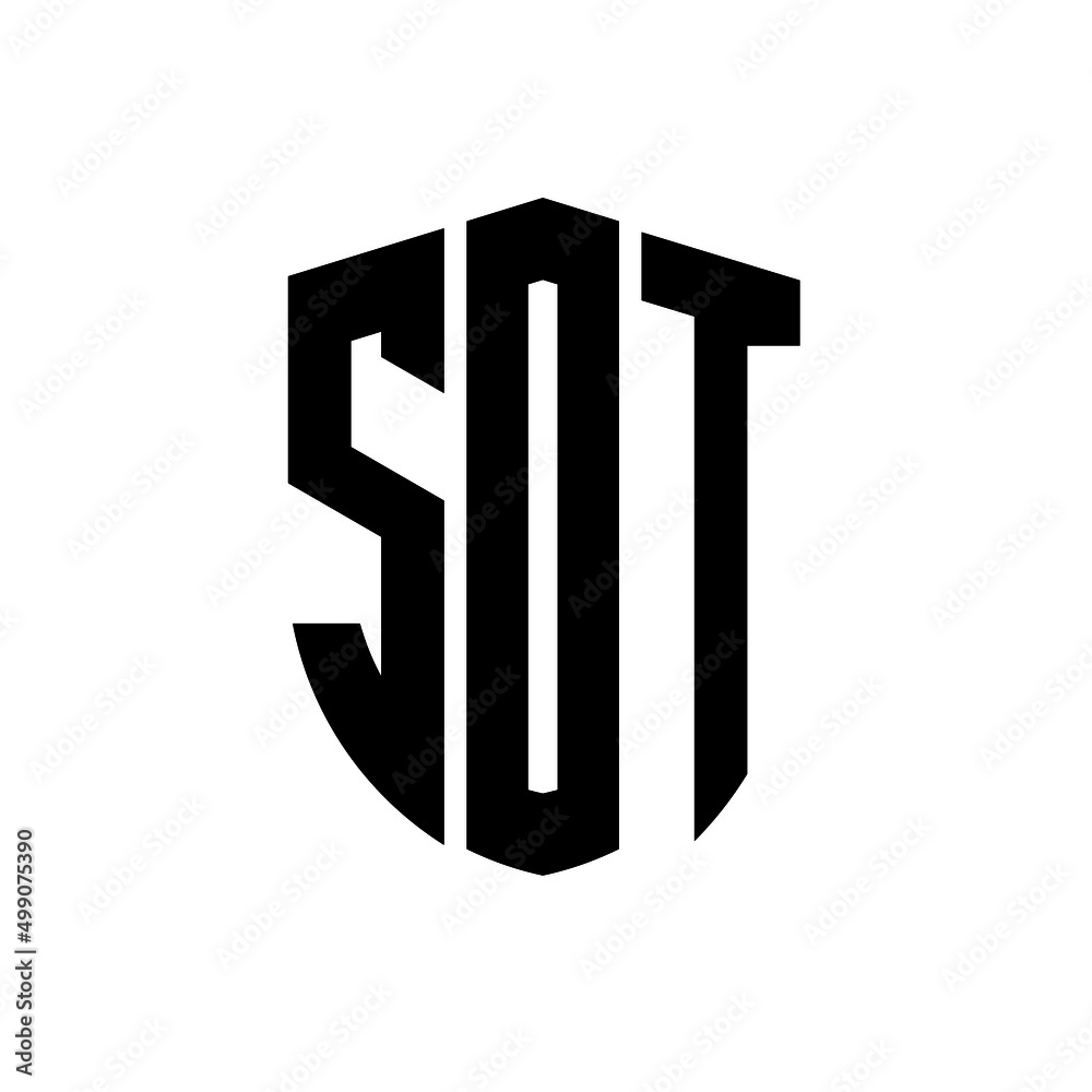 SOT letter logo design. SOT modern letter logo with black background ...