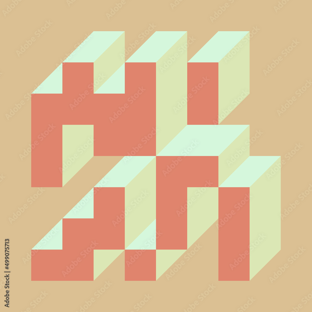 Implementation of Edward Zajec’s “Il Cubo” from 1971. Essentially a Truchet tile set of 8 tiles and rules for placement art illustration