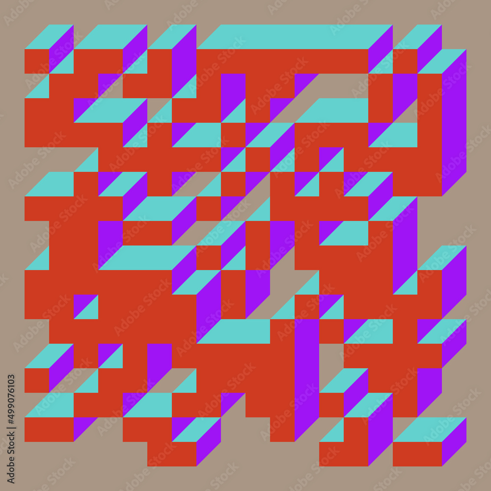 Implementation of Edward Zajec’s “Il Cubo” from 1971. Essentially a Truchet tile set of 8 tiles and rules for placement art illustration