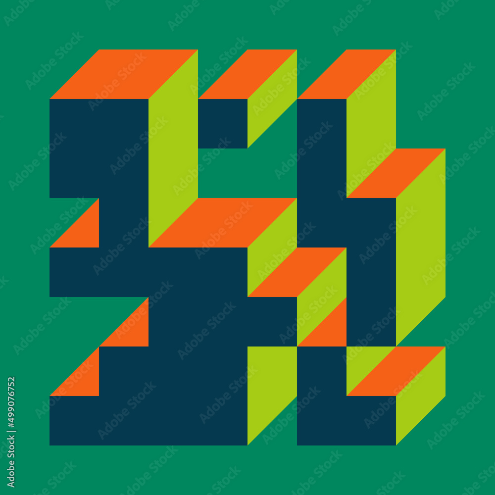 Implementation of Edward Zajec’s “Il Cubo” from 1971. Essentially a Truchet tile set of 8 tiles and rules for placement art illustration