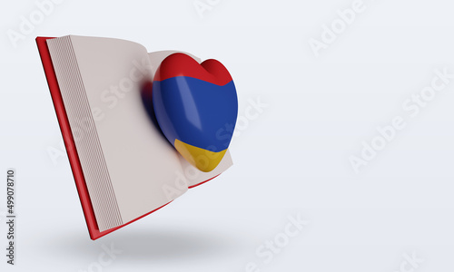 Free Download 3d world book day Armenia flag rendering left view - GFXLoad