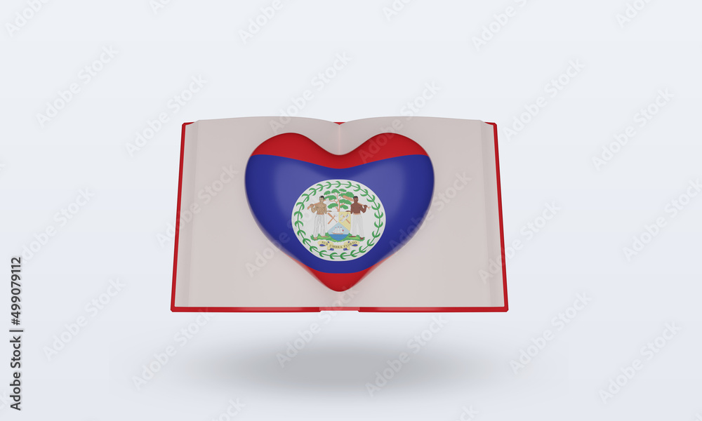 3d world book day Belize flag rendering front view 3d world book day Belize flag rendering front view