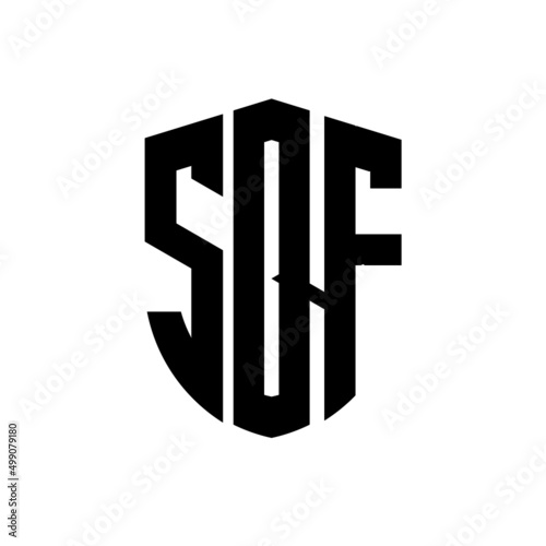 SQF letter logo design. SQF modern letter logo with black background. SQF creative  letter logo. simple and modern letter logo. vector logo modern alphabet font overlap style. Initial letters SQF  photo