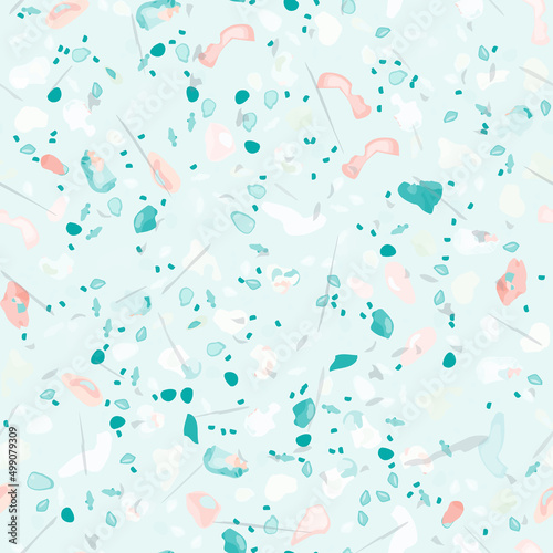Terrazzo Texture Vector. Flooring Seamless Pattern