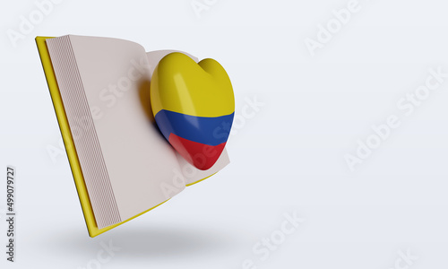 Free Download 3d world book day Colombia flag rendering left view - GFXLoad