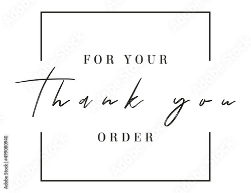 Thank you for your order card design for online buyers illustration vector. vector thank you handwritten inscription. hand drawn lettering. Thank you calligraphy. Thank you card.