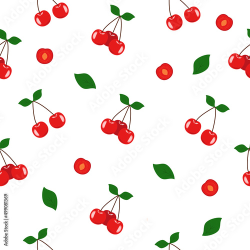 cherry pattern on white background