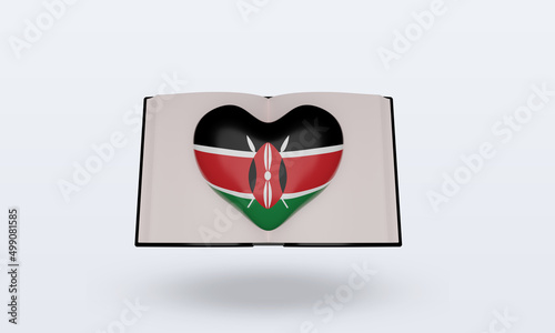 3d world book day Kenya flag rendering front view photo