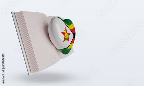 3d world book day Zimbabwe flag rendering left view