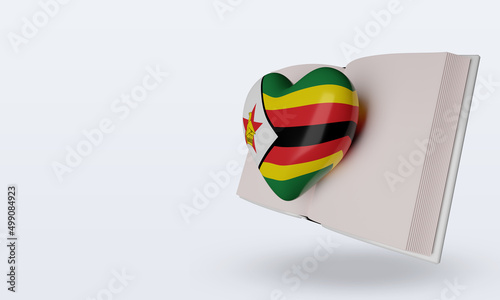 3d world book day Zimbabwe flag rendering right view