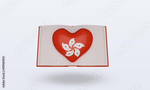 3d world book day Hongkong flag rendering front view