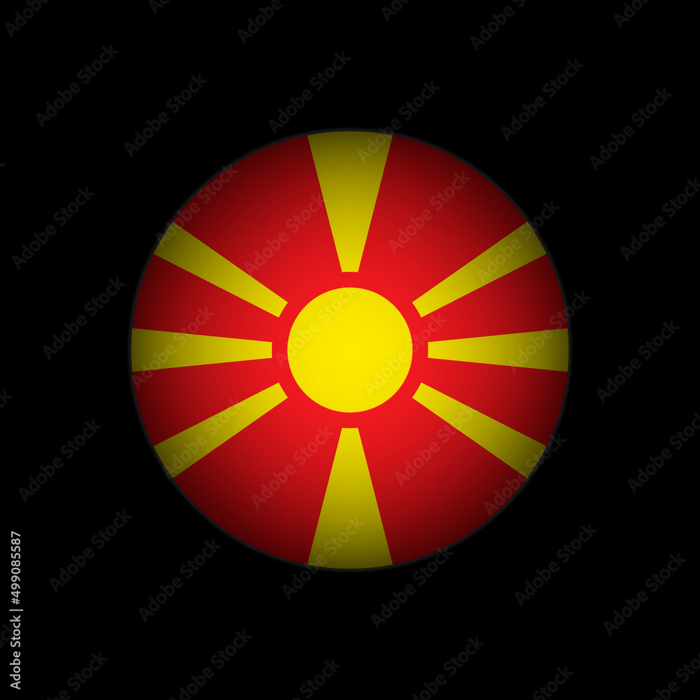 Country North Macedonia. North Macedonia flag. Vector illustration.